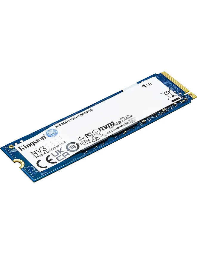 وحدة تخزين داخلية من كينجستون بسعة 1 تيرابايت موديل NV3 بتقنية NVMe واتصال PCIe متوافقة مع الكمبيوتر نوع سوليد ستيت درايف
