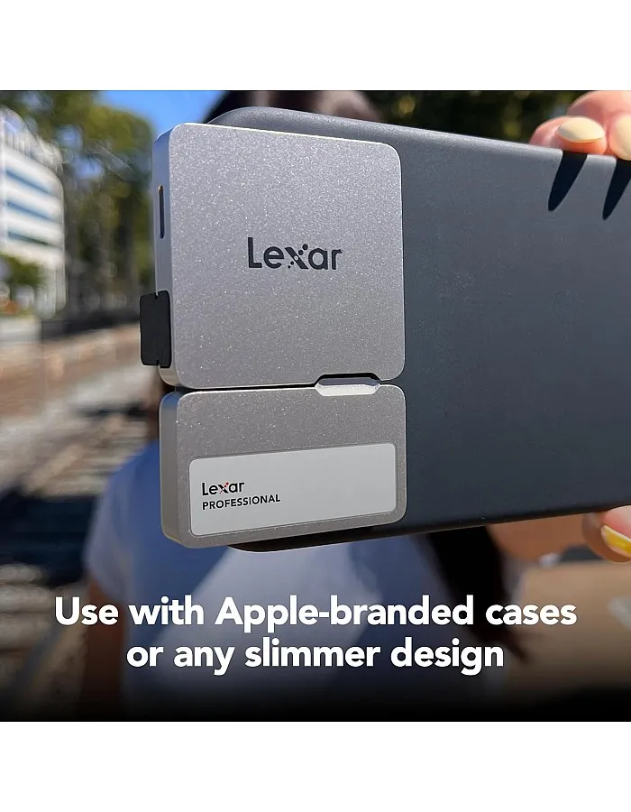Lexar 1TB Professional Go Portable SSD w/Hub, Supports Apple ProRes, Up to 1050MB/s Read & 1000MB/s Write, USB 3.2 Gen 2, Rugged, Compatible with iPhone 15 Series, PC & Mac (LSL400S001T-RNSNU)