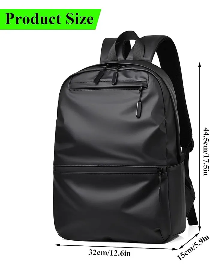 Qiccijoo Laptop Backpack for Men or Women, Water Resistant Travel Backpacks,Fashion Slim Durable College School Backpacks Fits 15.6 Inch Laptop Business Travel Anti Theft Bookbag Gift(Black)