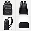 Qiccijoo Laptop Backpack for Men or Women, Water Resistant Travel Backpacks,Fashion Slim Durable College School Backpacks Fits 15.6 Inch Laptop Business Travel Anti Theft Bookbag Gift(Black)