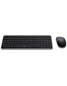 Rapoo 9320M Bluetooth 4.0, 5.0 + 2.4G Wireless Multi-Mode Keyboard Mouse Combo, Aluminum Base, 2400 DPI, 10M Range, Compact Dark Grey