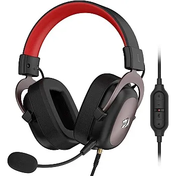 Redragon h510 zeus wired gaming headset - 7.1 surround sound - memory foam ear pads - 53mm drivers - detachable microphone - multi platforms headphone - works with pc, ps4/3 & xbox one/series x, ns