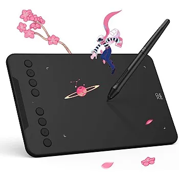 XPPen Updated Deco Mini7 V2 Drawing Tablet-16384 Levels of Pressure Battery-Free Stylus, 7 x 4 OSU Drawing Pad, 8 Hotkeys for Digital Art, Teaching, Gaming Graphic Tablet for Chrome, PC, Mac, Android