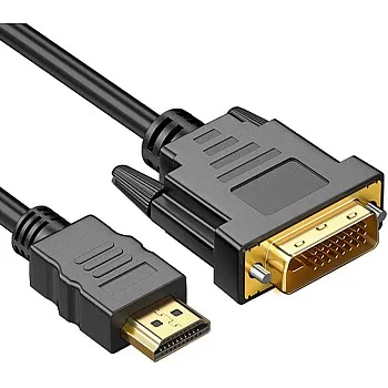 كابل محول منفذ HDMI إلى DVI بطول 1.5 متر تحويل A DVI-D 24+1 ثنائي الاتجاه 1080P FHD متوافق مع الكمبيوتر وراسبيري باي وتي في بوكس والشاشة وجهاز العرض واكس