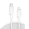 Anker A81A5 Braided USB-C to Lightning Cable, MFi Certified, 0.9m Fast Charge(3FT) combatiable with Lightning device, including a wide range of iPhones, iPads, and AirPods - White