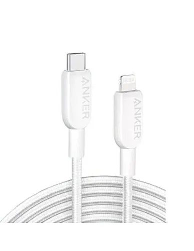 Anker A81A5 Braided USB-C to Lightning Cable, MFi Certified, 0.9m Fast Charge(3FT) combatiable with Lightning device, including a wide range of iPhones, iPads, and AirPods - White