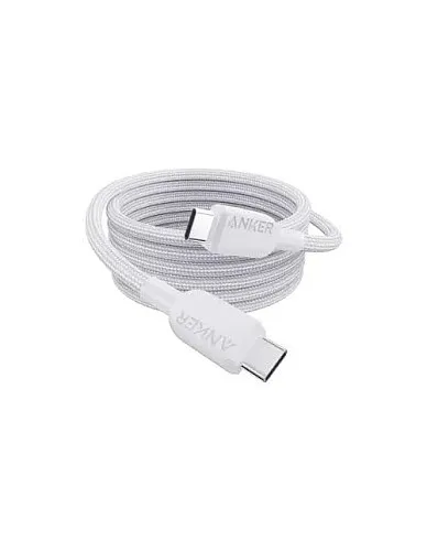 Anker A81A5 Braided USB-C to Lightning Cable, MFi Certified, 0.9m Fast Charge(3FT) combatiable with Lightning device, including a wide range of iPhones, iPads, and AirPods - White
