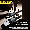 ESSAGER USB-A to USB-C + iPhone-Compatible Port Dual Connector Cable (3A Fast Charging) – Durable Nylon Braided – for iPhone, iPad, Samsung, Huawei & More (1 Meter)