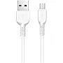 Hoco X20 - Flash micro charging cable,(L=1M), Compatible With Samsung Huawei Xiaomi Oppo - White