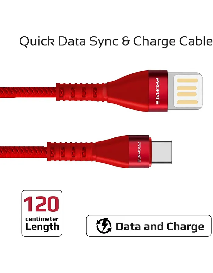 كابل USB-A الى USB-C عالي الجودة خالي من التشابك قابل للانعكاس للشحن ونقل البيانات بسرعة فائقة لجميع الاجهزة المدعومة بمنفذ وVigoray-C بروميت - 2 ا
