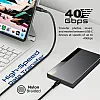 كيبل USB-C من بروميت فائق السرعة 240 واط لتوصيل الطاقة ثاندربولت 3 مع دعم شاشة 8K، مضفر ومغطى بالنايلون 100 سم وسرعة نقل 40 جيجابت في الثانية لجمي