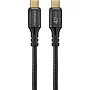 كيبل USB-C من بروميت فائق السرعة 240 واط لتوصيل الطاقة ثاندربولت 3 مع دعم شاشة 8K، مضفر ومغطى بالنايلون 100 سم وسرعة نقل 40 جيجابت في الثانية لجمي