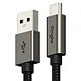 كابل أساسي USB نوع A الى USB نوع C للشحن السريع ونقل البيانات خالي من التشابك من النوع A الى نوع C بقوة 60 وات لسلسلة آيفون 15 و16 وجالاكسي وبيكسل و