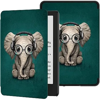 Premium Pu leather cover with flexible back for Kindle Paperwhite 11th Generation and Signature Edition (6.8 inch, 2021 Release) with Auto Wake/Sleep, Elephant