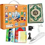 Quran Reading Pen, 16GB Electronic Reader Pen Word-by-Word Digital Rechargeable Holy Quran Recorder 25 Reciters and Languages 6 Books, Ramadan Gift for Kids Adults Orange