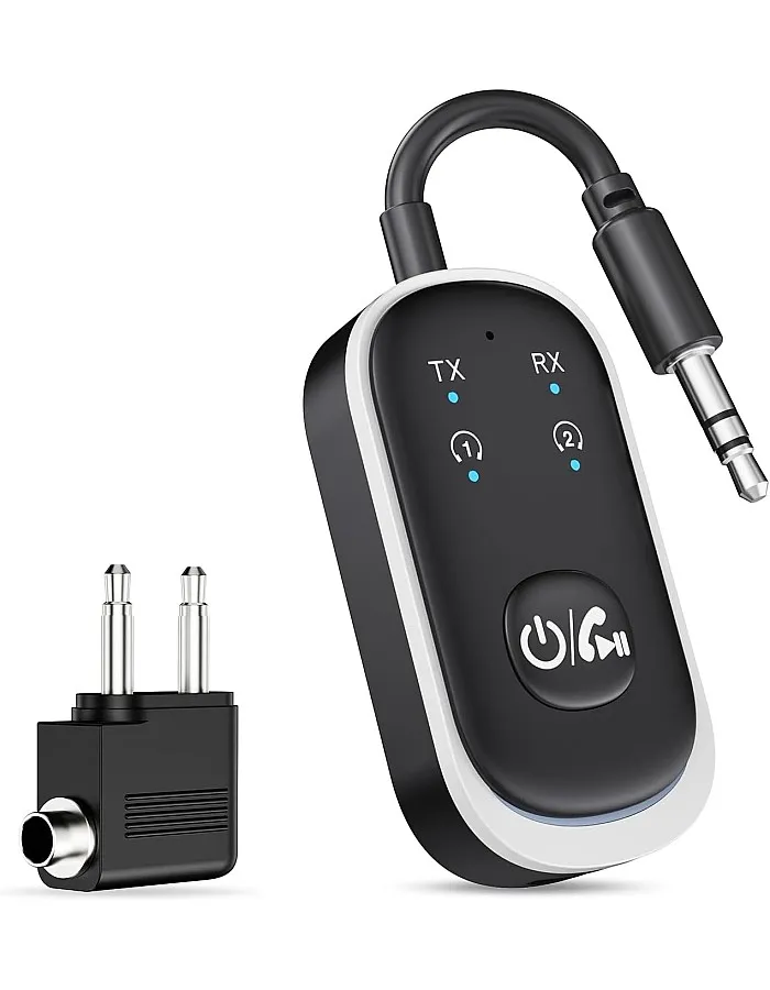 Beauty beast 2 in 1 Bluetooth Transmitter Receiver, Wireless Bluetooth 5.3 Adapter - Dual Pairs for AirPods, All Headphones/3.5mm Aux Audio Jack on Airplane, Home/Car Stereo, Gym, iPad/Tablets (J51)