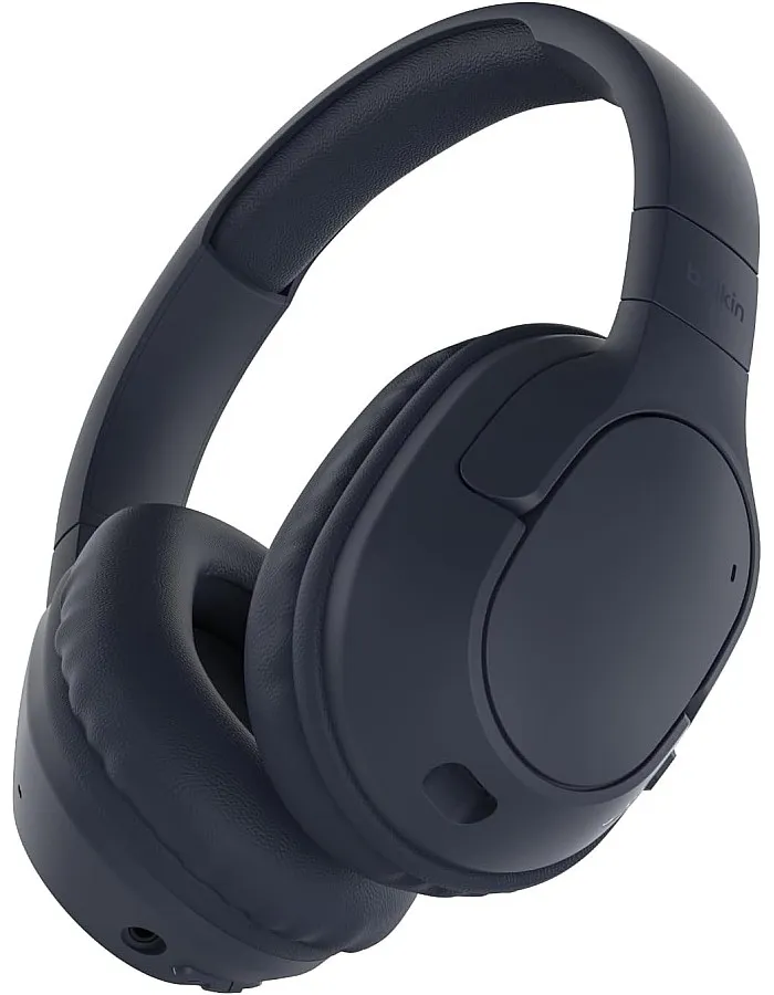 Belkin SoundForm Surround Bluetooth Over-Ear Headphones, Environmental Noise Cancelling Headphones, Wireless with 60H Playtime and Soft Ear Cups for iPhone, Galaxy, iPad, Travel, Home or Office, Blue