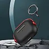 Dl3 Mobilak Case for Airpods Pro 2 Protective Case [With Closure Lid] [Front LED Visible] [With Wrist Strap] Skin Case Compatible with 2022 Airpods Pro 2nd Generation (Black Red)