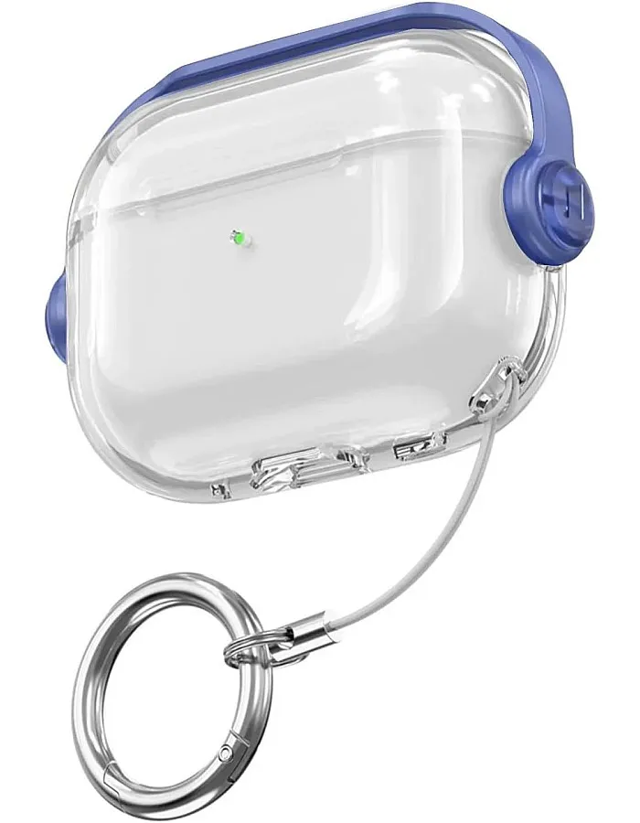 Dl3 Mobilak Case for Airpods Pro 2 Protective Case [With Closure Lid] [Front LED Visible] [With Wrist Strap] Skin Case Compatible with 2022 Airpods Pro 2nd Generation (Clear Blue)