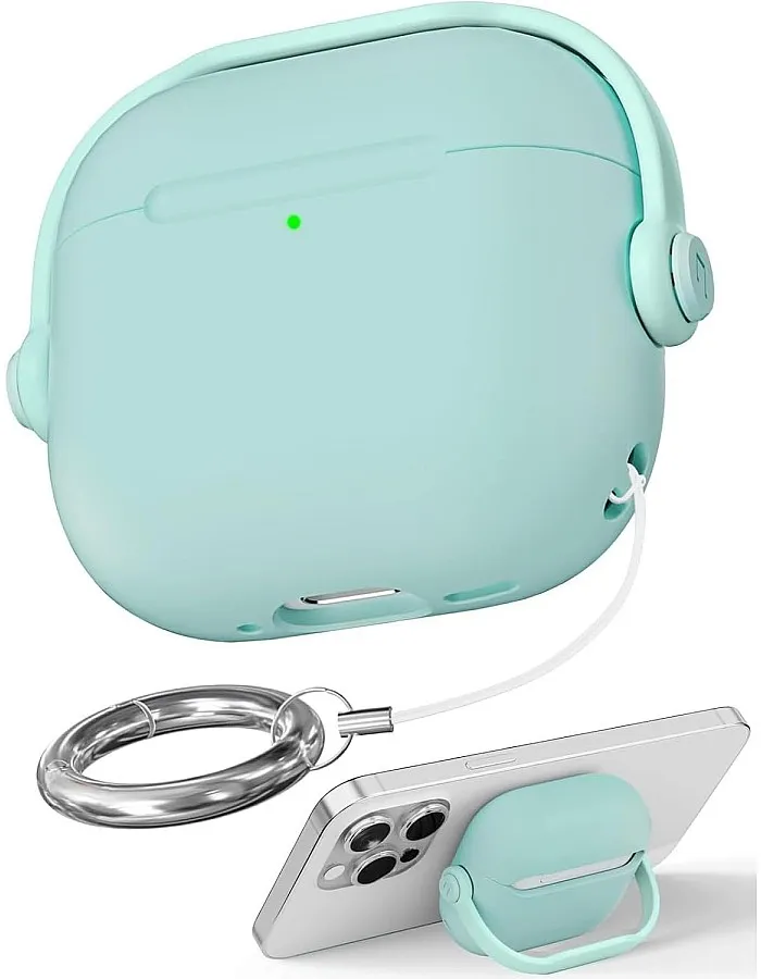 Dl3 Mobilak Case for Airpods Pro 2 Protective Case [With Closure Lid] [Front LED Visible] [With Wrist Strap] Skin Case Compatible with 2022 Airpods Pro 2nd Generation (Clear Blue)
