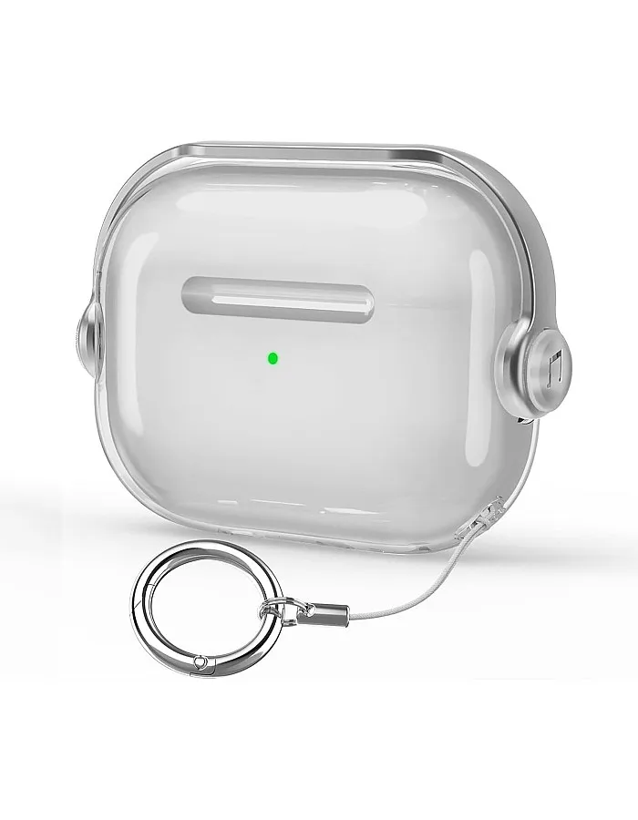 Dl3 Mobilak Case for Airpods Pro 2 Protective Case [With Closure Lid] [Front LED Visible] [With Wrist Strap] Skin Case Compatible with 2022 Airpods Pro 2nd Generation (Clear Blue)