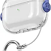 Dl3 Mobilak Case for Airpods Pro 2 Protective Case [With Closure Lid] [Front LED Visible] [With Wrist Strap] Skin Case Compatible with 2022 Airpods Pro 2nd Generation (Clear Blue)