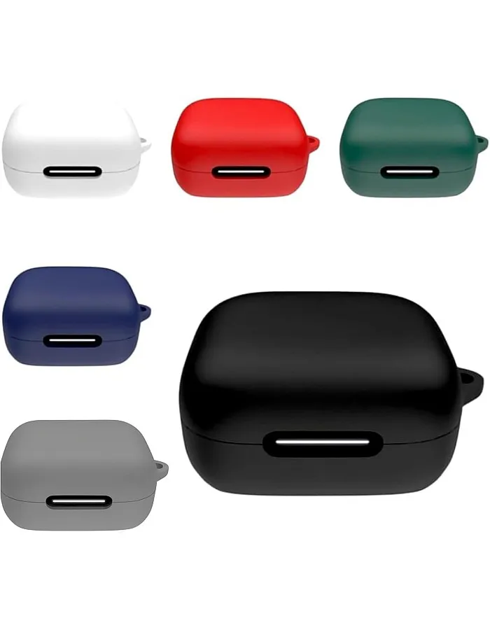 Generic Case Cover Silicone R50i, P25i, P20i Case Dust Proof Cover Earphone With Keychain for AirPods Compatible with Anker AirPods (black)