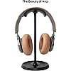 Headphone Stand, Curved Headset Stand with Storage Tray, Heavy Base Gaming Headset Holder for AirPods Max, AirPods, AirPods Pro, Beats, Bose, Sony and More (Black)