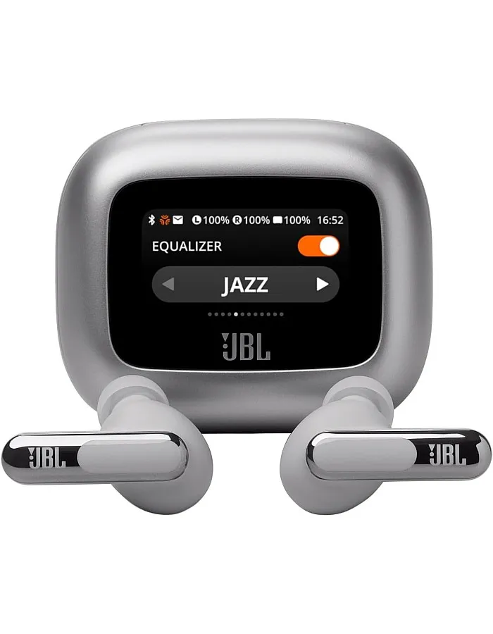 JBL Live Beam 3, Wireless In-Ear Earbuds with Bluetooth, 48 Hours Battery Life, True Adaptive Noise Cancelling, IP55 Waterproof, Silver