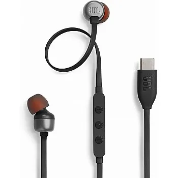 سماعات اذن TUNE310C بمنفذ USB نوع C من جيه بي ال، محول رقمي تناظري مدمج 96 كيلو هرتز/24 بت / 3 ازرار للتحكم عن بعد مع ميكروفون للاتصال/كيبل مسطح، 3 ان