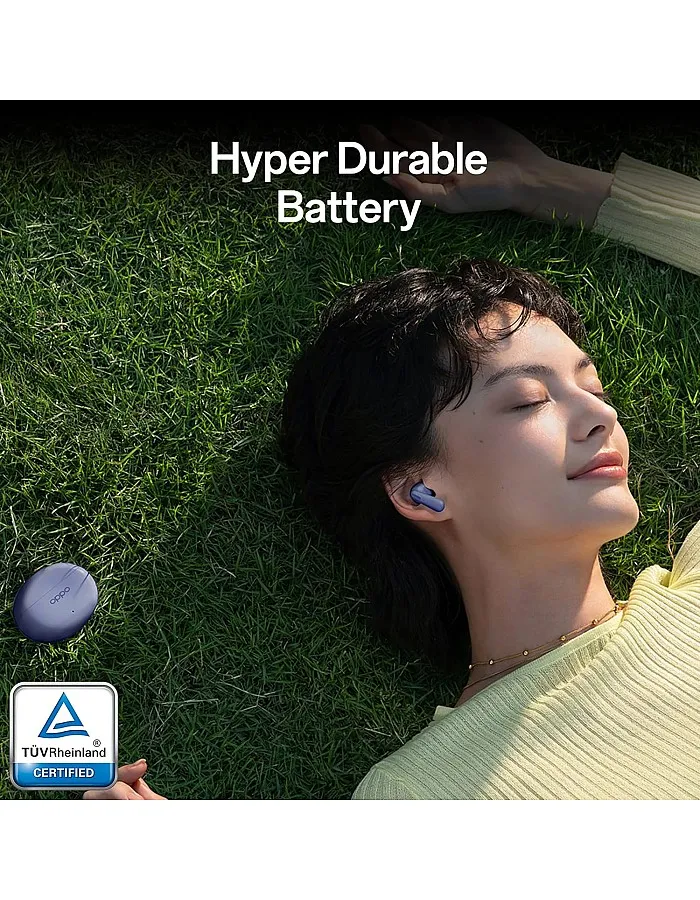 Oppo Enco Bud 3Pro+ سماعات أذن لاسلكية حقيقية مع مشغل 12.4 ملم و32 ديسيبل ANC، وقت تشغيل 43 ساعة، زمن استجابة منخفض، شحن سريع، BT 5.4، IP55، أسود منتصف الليل