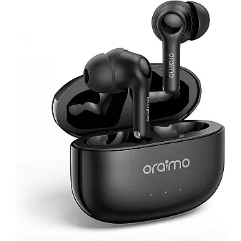 Oraimo FreePods 3C True Wireless Earbuds Bluetooth Earphone with 4-Mic Call Noise Cancelling,36H Playtime Bluetooth Headphones in-Ear Earbuds with Stereo Bass,Waterproof for Sport,Black