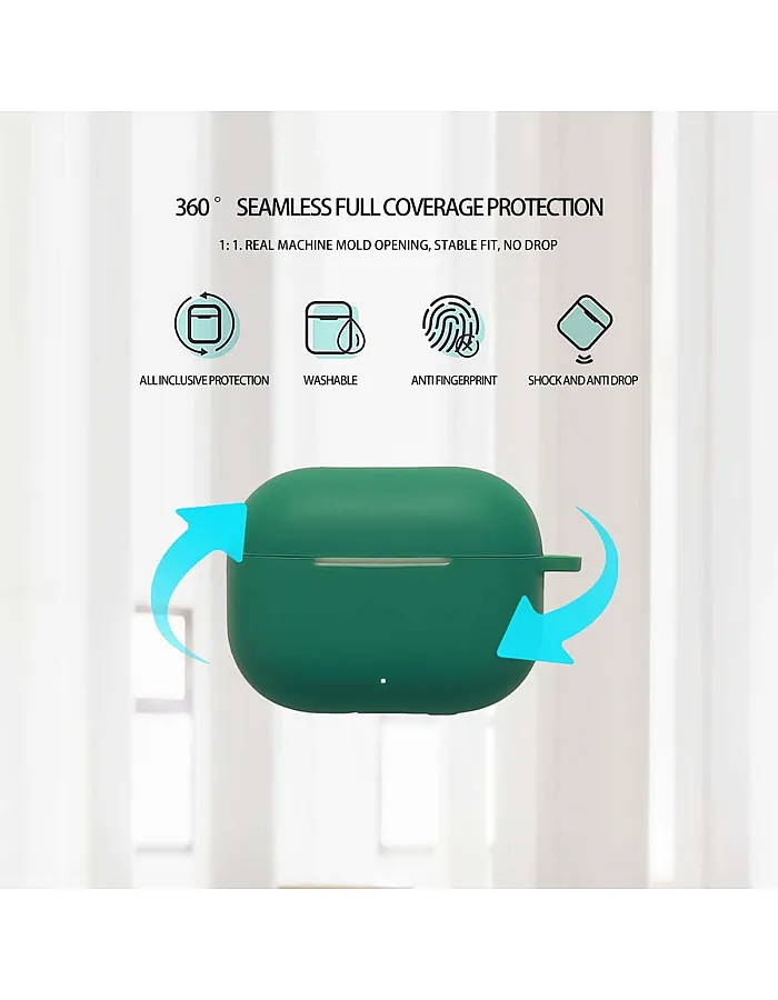 حافظة حماية من السيليكون لهواوي فري بودز اس اي 4 من كيو دبليو واي جيه، حافظة حماية من السيليكون مع سلسلة مفاتيح بحلقة تعليق مضادة للضياع (ا