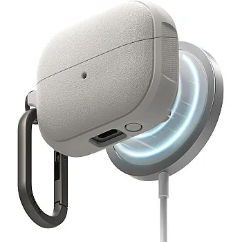 Ringke Onyx Magnetic [Compatible with MagSafe] Designed for Samsung Galaxy Buds 3 Pro Case and Galaxy Buds 3 Case, Prevents Oily Smudges Feels Good in The Hand Non-Slip Cover - Warm Gray