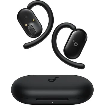 Soundcore V20i by Anker Open-Ear Headphones, Adjustable Ear Hooks, Ultra-Comfort, Snug Fit, Powerful Sound, Clear Calls, LED Lights, 36H Playtime, Bluetooth 5.4 Earbuds, Black - 18 Months Warranty