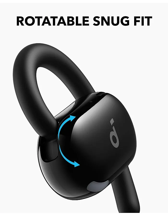 Soundcore V20i by Anker Open-Ear Headphones, Adjustable Ear Hooks, Ultra-Comfort, Snug Fit, Powerful Sound, Clear Calls, LED Lights, 36H Playtime, Bluetooth 5.4 Earbuds, Black - 18 Months Warranty