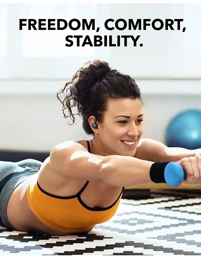 soundcore Sport X20 by Anker, True-Wireless Workout Earbuds, Rotatable and Extendable Ear Hooks, Noise Cancelling, Deep Bass, IP68 Waterproof, Sweatproof, Dustproof, 48H Play, Sport Earbuds