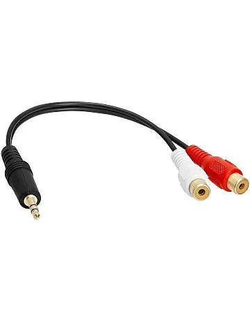 C&E M-CNE63119 6inches 3.5mm Stereo Male to 2 RCA Female Cable Gold-Plated for Samsung (Red/White)