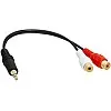 C&E M-CNE63119 6inches 3.5mm Stereo Male to 2 RCA Female Cable Gold-Plated for Samsung (Red/White)
