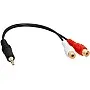 C&E M-CNE63119 6inches 3.5mm Stereo Male to 2 RCA Female Cable Gold-Plated for Samsung (Red/White)