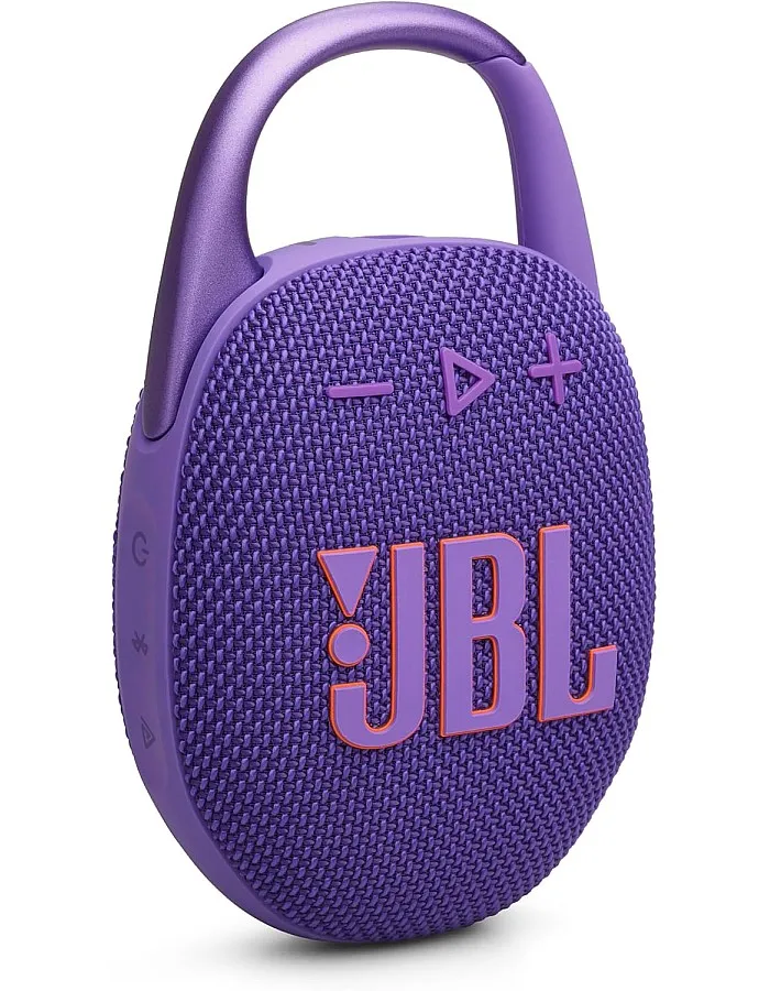 JBL Clip 5 - Ultra-Portable, Waterproof & Dustproof Bluetooth Speaker, Big Pro Sound with Punchy bass, Integrated Carabiner, Up to 12 Hours of Play, Made in Part with Recycled Materials (Purple)