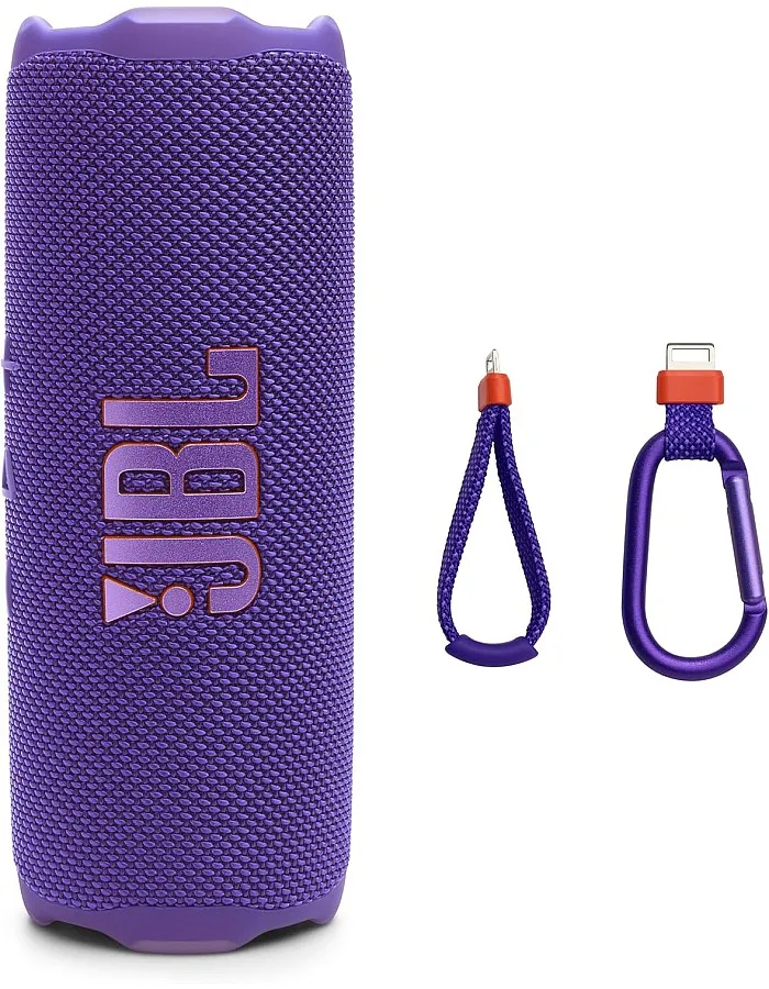 JBL Flip 7 -Portable Waterproof and Drop-Proof Speaker, Bold Pro Sound with AI Sound Boost,16Hrs of Playtime, and PushLock System with Interchangeable Accessories (Purple)|1 year manufacturer warranty