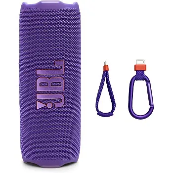 JBL Flip 7 -Portable Waterproof and Drop-Proof Speaker, Bold Pro Sound with AI Sound Boost,16Hrs of Playtime, and PushLock System with Interchangeable Accessories (Purple)|1 year manufacturer warranty