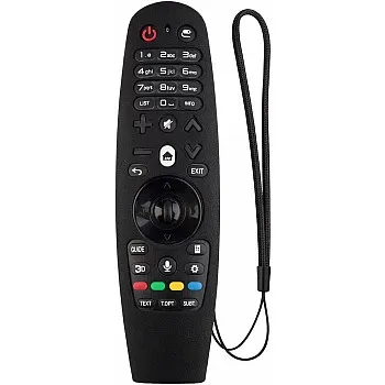 Silicone Magic Remote Cover Compatible with LG AN-MR600/MR650/MR19BA/MR20GA OLED Smart TV, Shockproof Protective Cover Waterproof LG Remote with Loop (Black)