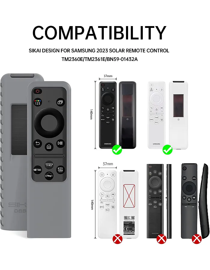 Silicone Samsung Remote Cover Compatible with Samsung 2023 TM2360E,BN59-01432A,TM2361E,BN59-01439A Samsung Smart TV Remote Case Shockproof Washable Dustproof Anit-Lost with Lanyard