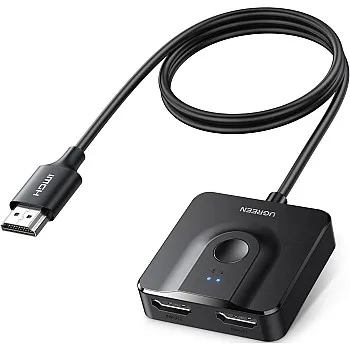 UGREEN 4K 60Hz HDMI Switch - 2 in 1 Out or 1 in 2 Out Splitter, Bidirectional HDCP 2.2, 3D, HDR, CEC for PS5/4, Xbox, TV Stick, Box, PC, Monitor, Projector