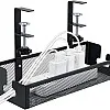 Under Desk Cable Management Tray Black, Wire Organizers No Drill, Cord Organization Box for Office, Home - No Damage to Desk