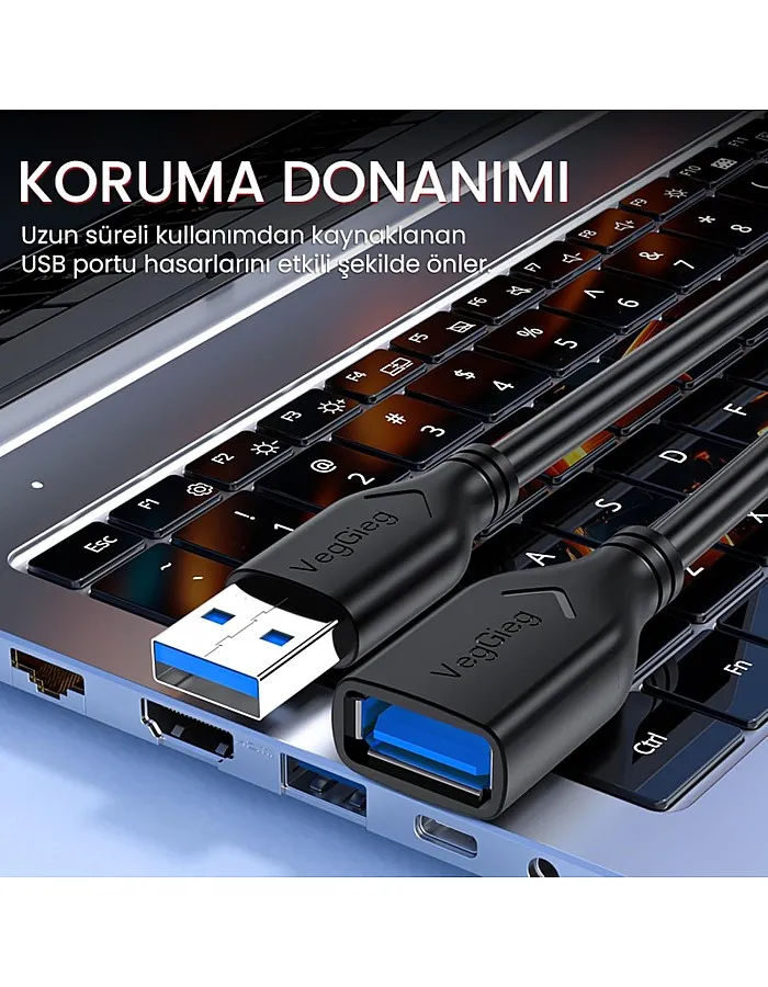 كابل من فيججيج بطول 1 متر نوع USB 3.0 متوافق مع الكمبيوتر واللابتوب وأجهزة الألعاب