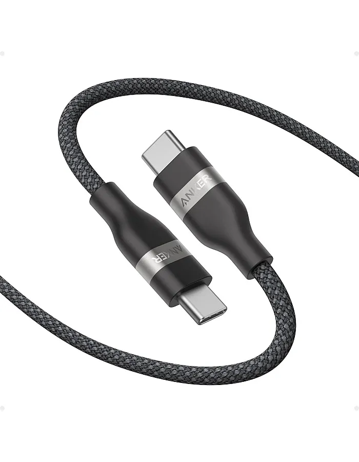 Anker USB-C to USB-C Cable (240W, Upcycled-Braided), USB 2.0 Charging Cable for iPhone 15/15Pro/15ProMax,MacBook Pro, iPad Pro, iPad Air 4, Samsung Galaxy S23, and More (Black) 18 Months Warranty