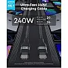 Anker USB-C to USB-C Cable (240W, Upcycled-Braided), USB 2.0 Charging Cable for iPhone 15/15Pro/15ProMax,MacBook Pro, iPad Pro, iPad Air 4, Samsung Galaxy S23, and More (Black) 18 Months Warranty